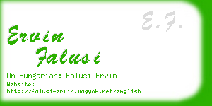 ervin falusi business card